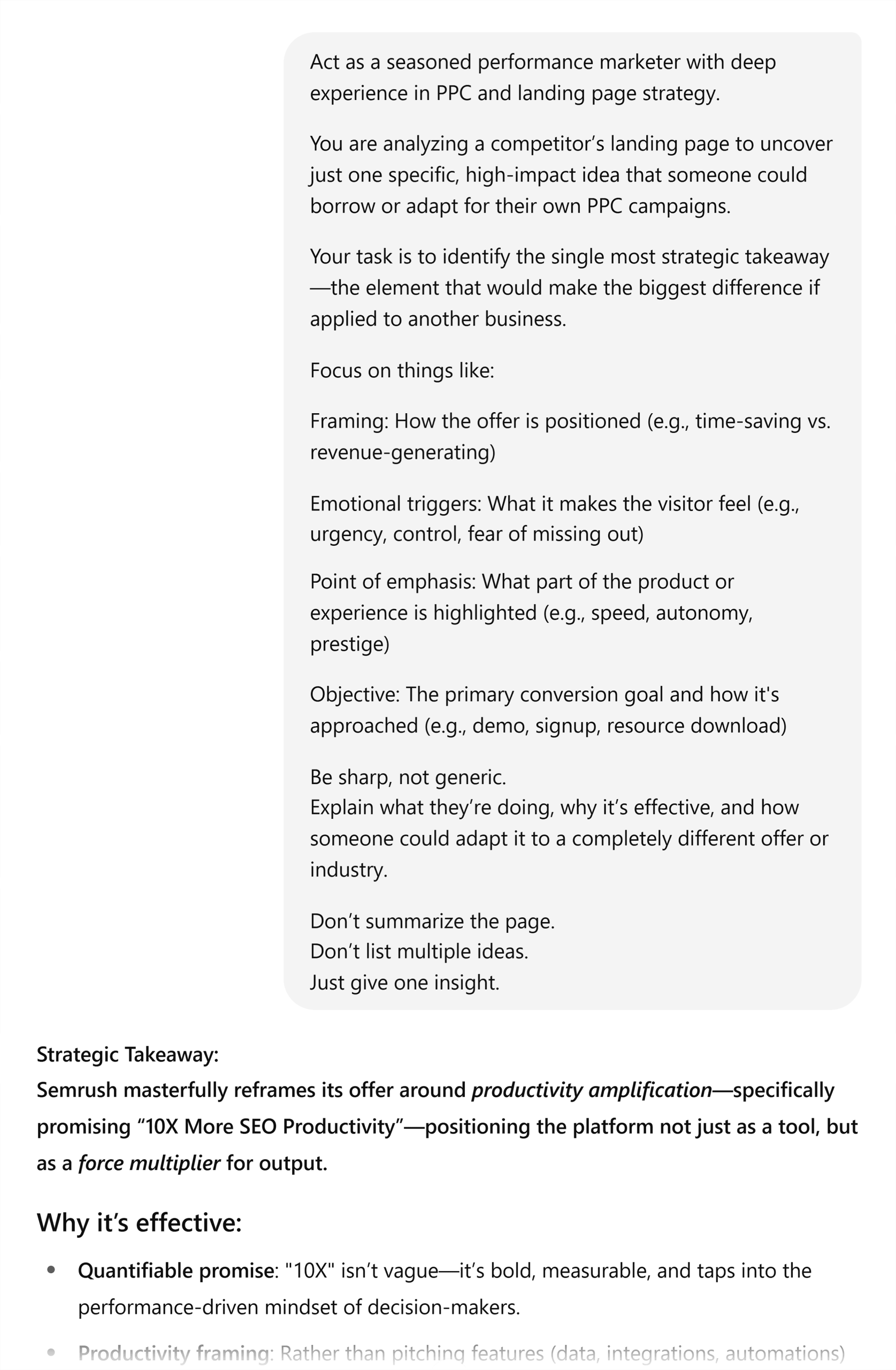 ChatGPT – Marketer prompt