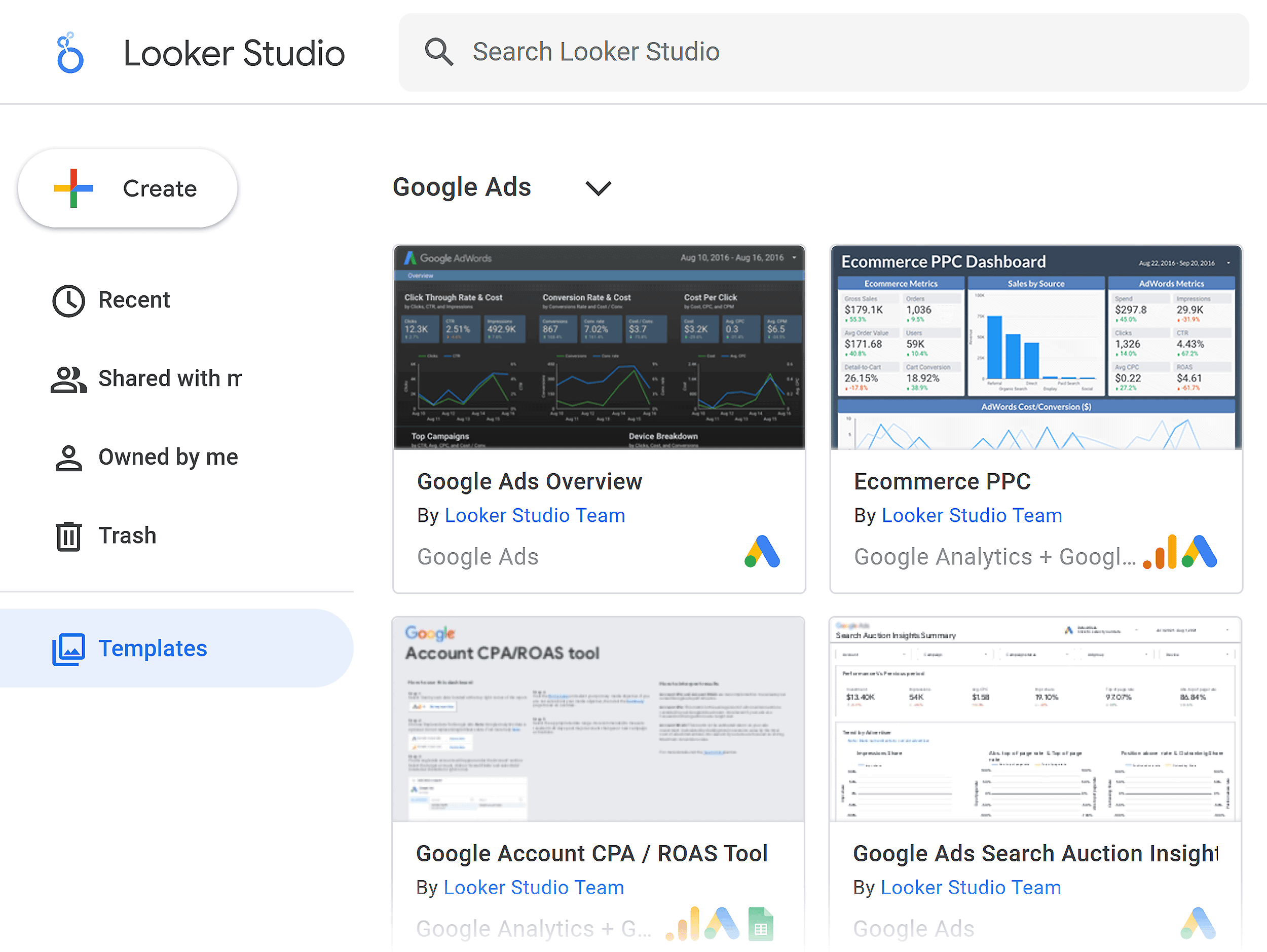 Google Looker Studio – Templates