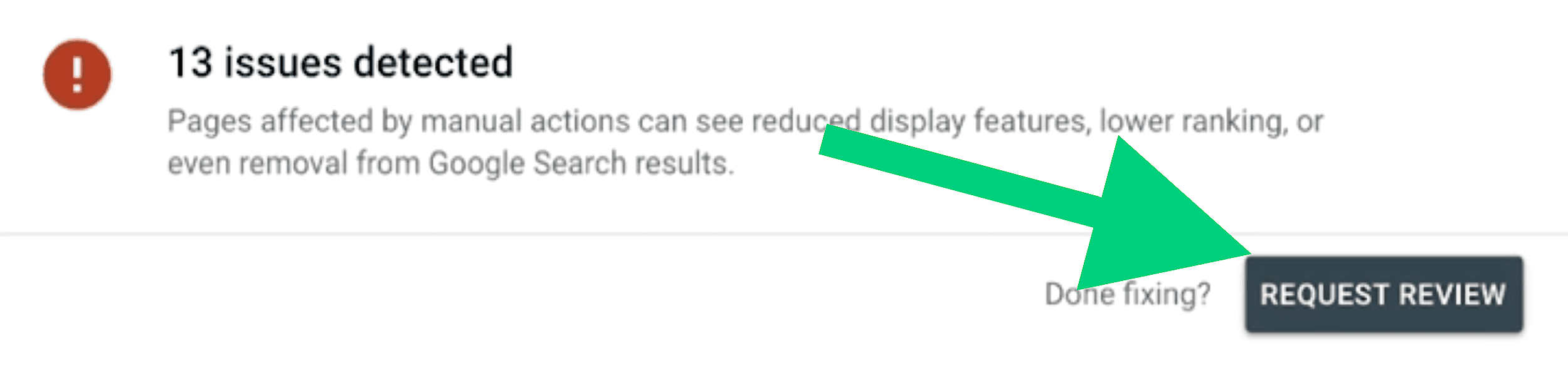 GSC – Manual actions – Request review button