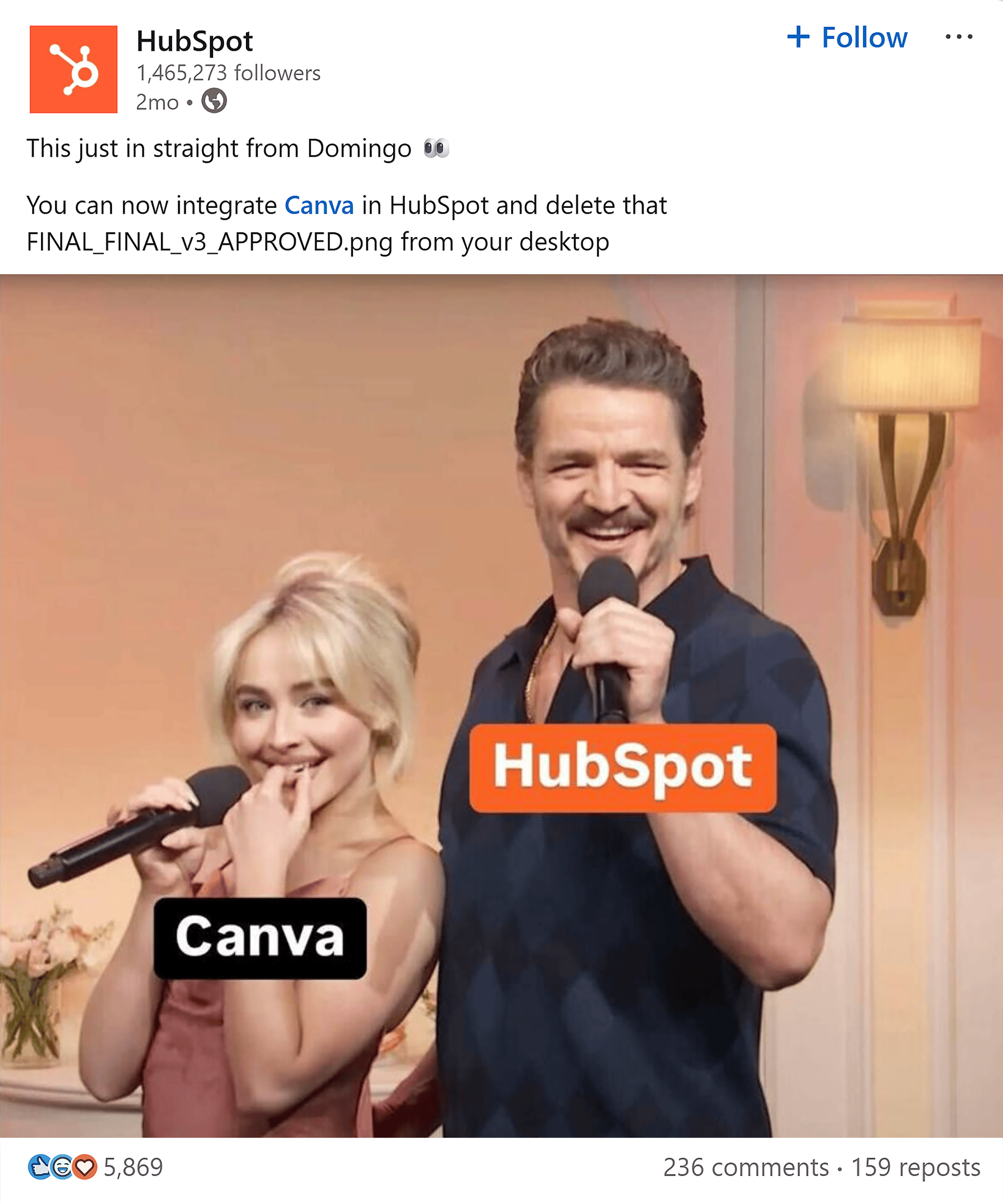 LinkedIn – HubSpot post