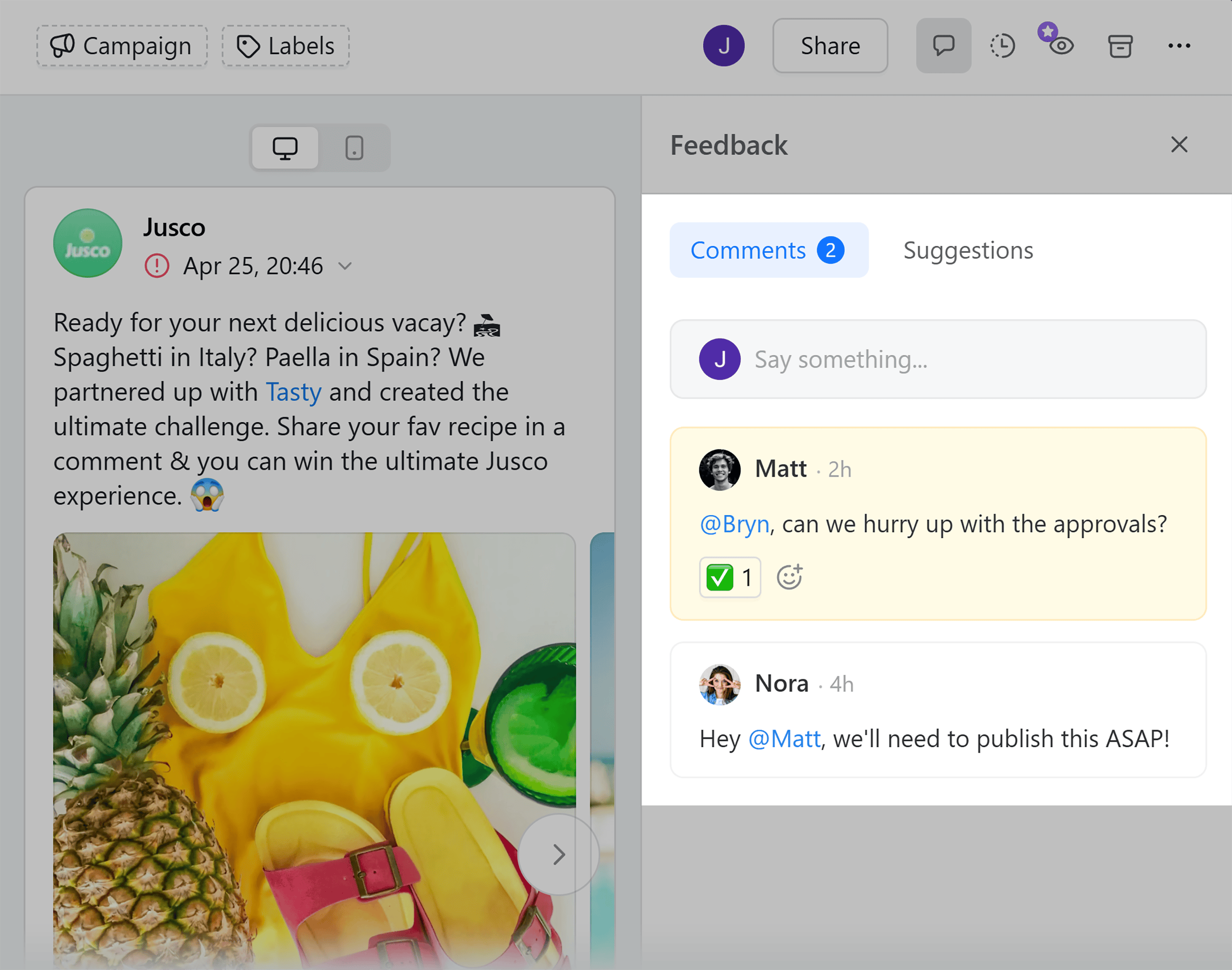 Planable – Commenting feature