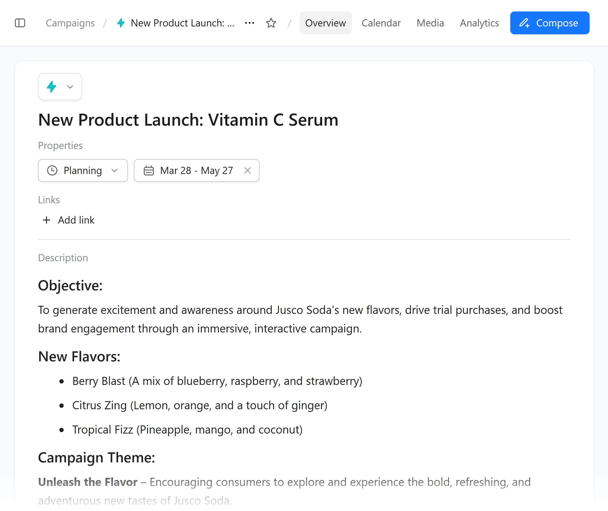 Planable – Header bar