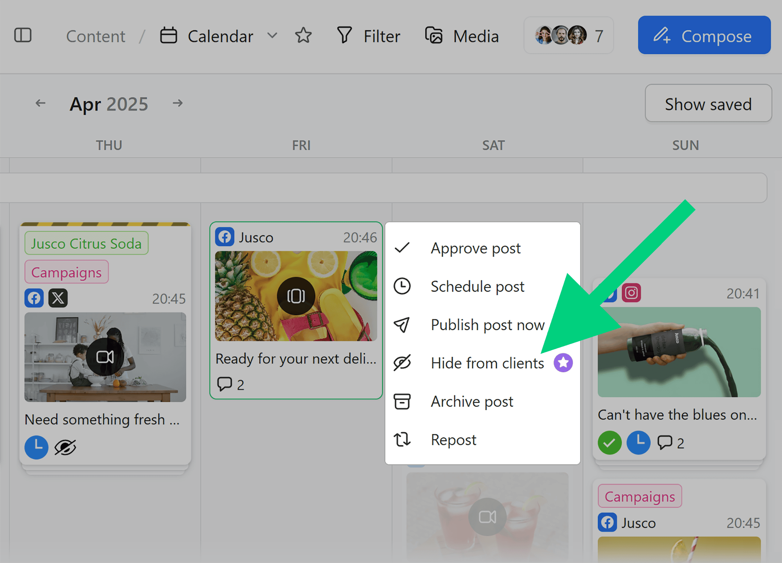 Planable – Hide from clients