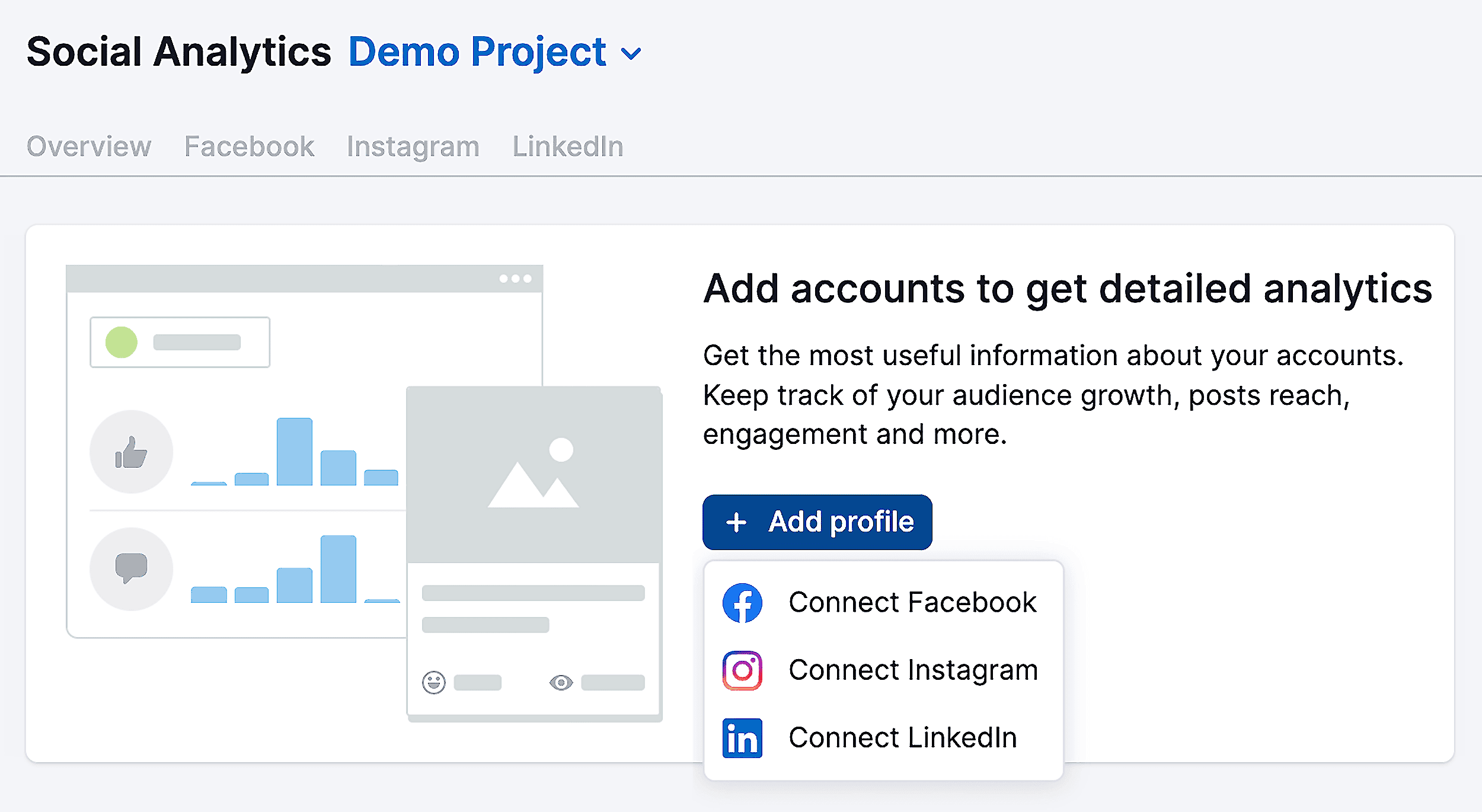 Social Analytics tool – Add accounts