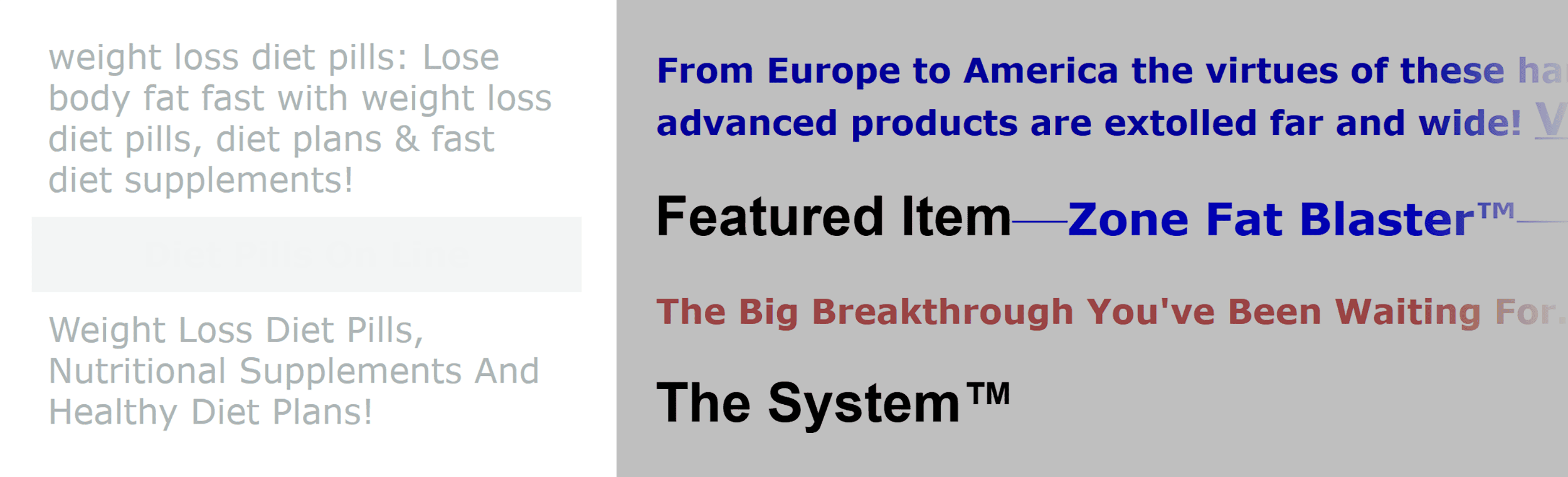 WeightLossGuide – A bunch of keywords in content