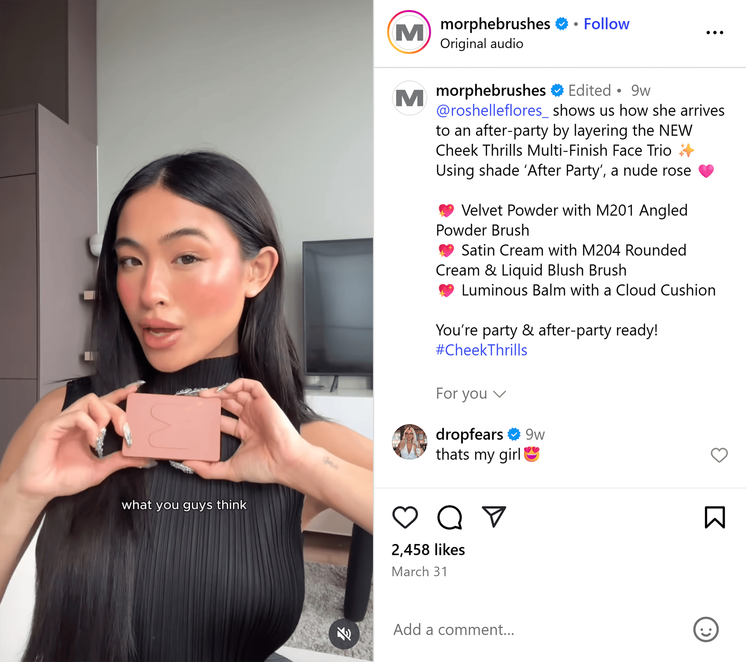 Instagram – Morphe Brushes – Influencer collab
