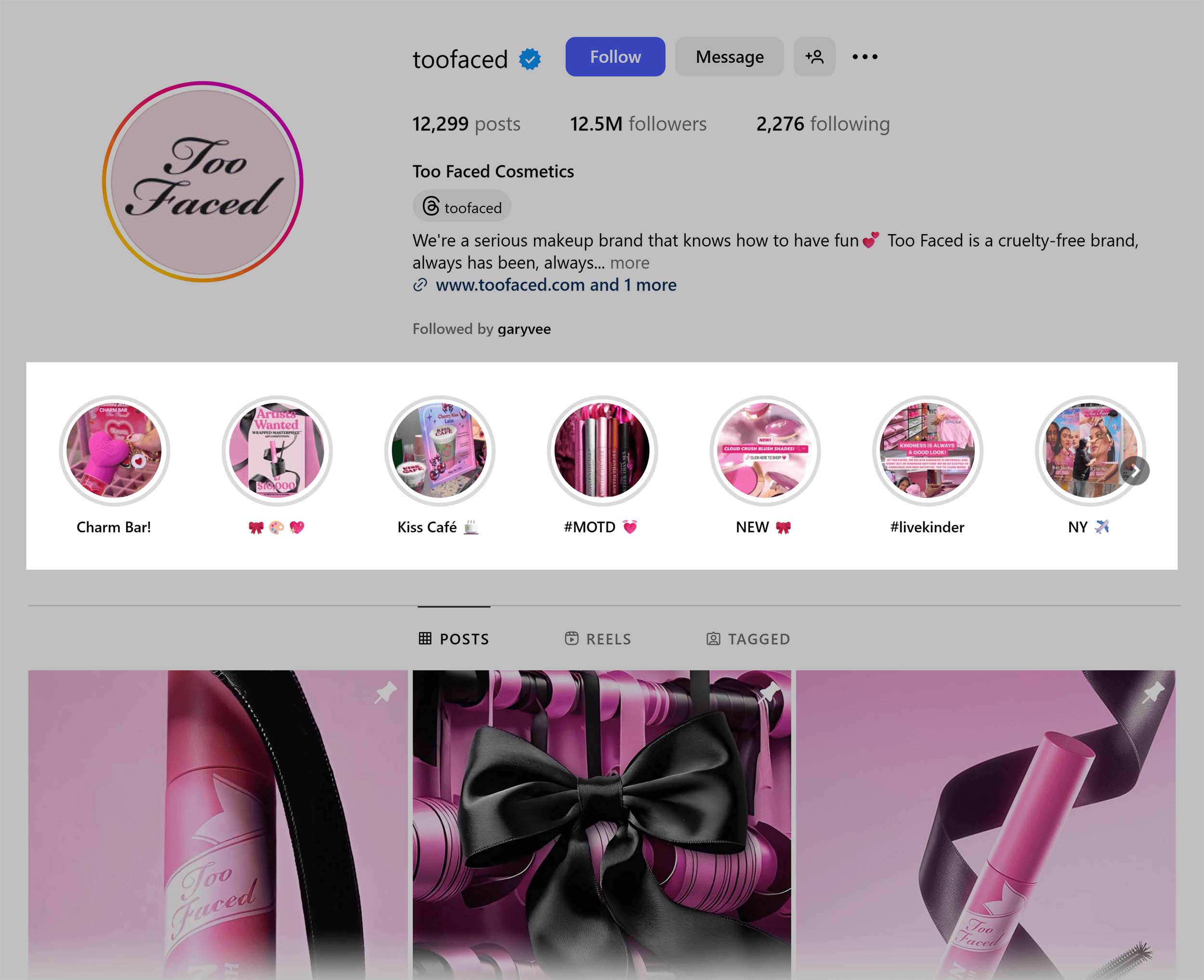 Instagram – Too Faced – Highlights