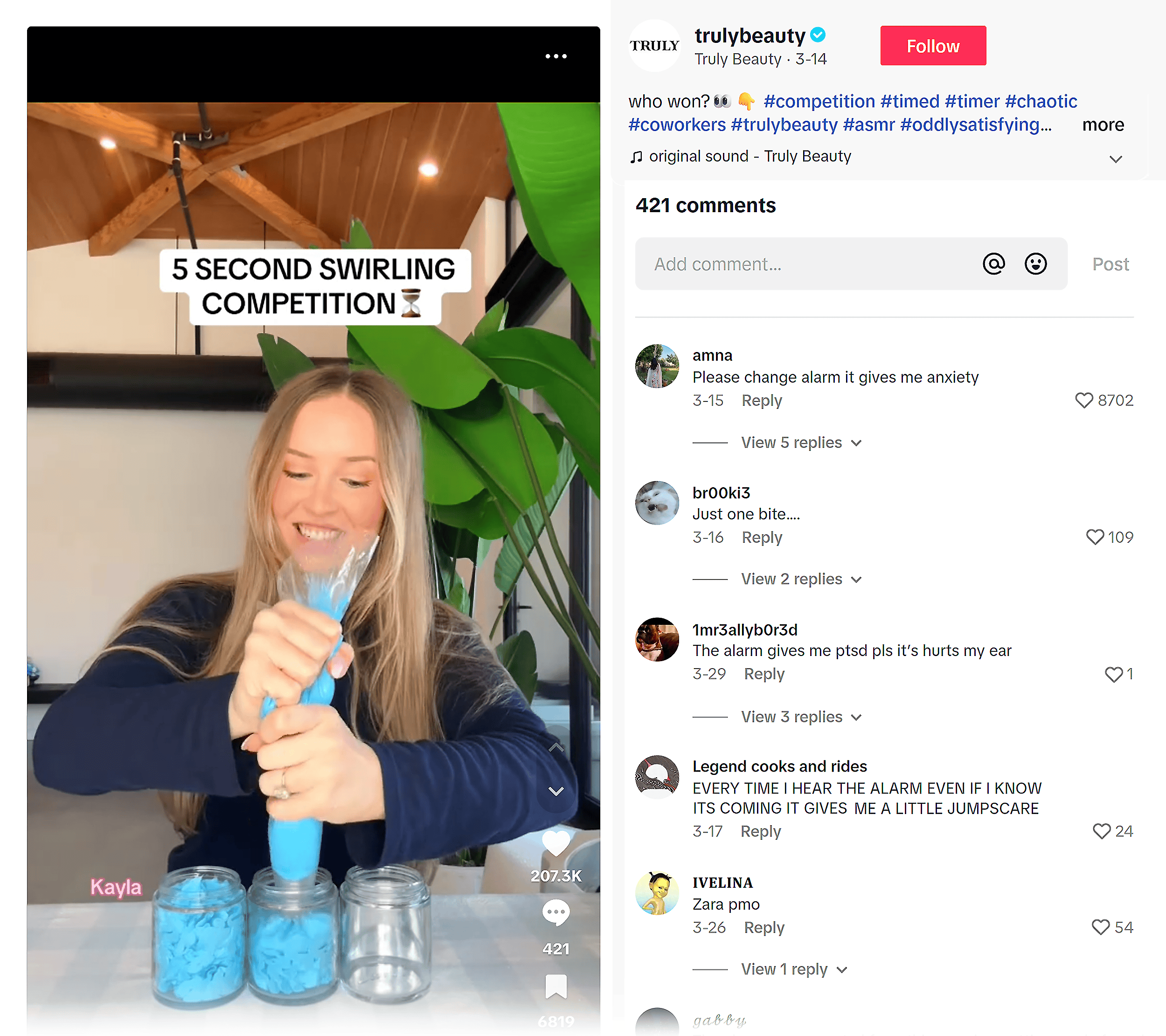 TikTok account – Truly Beauty – Mobile