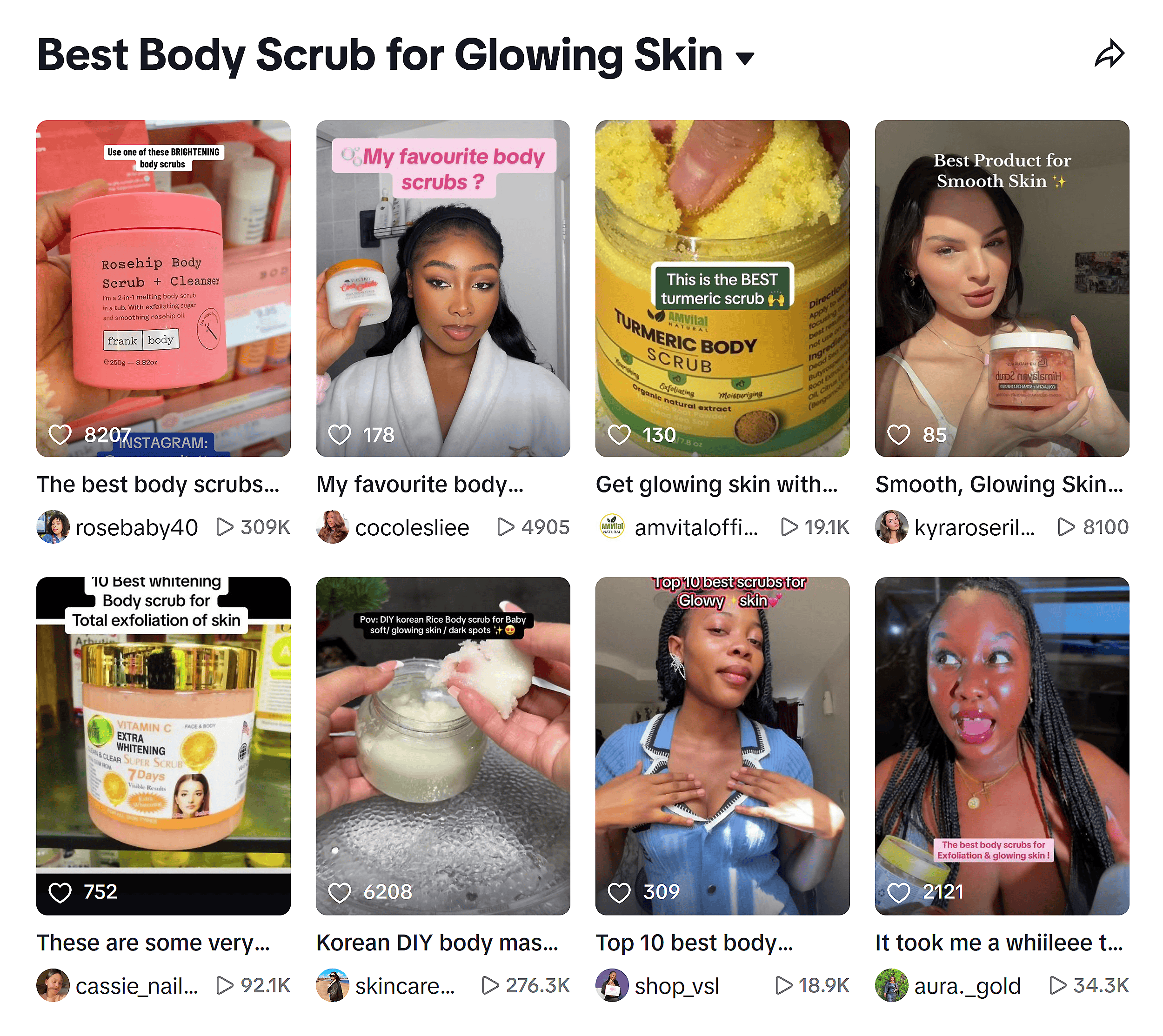 TikTok – Best Body Scrub for Glowing Skin