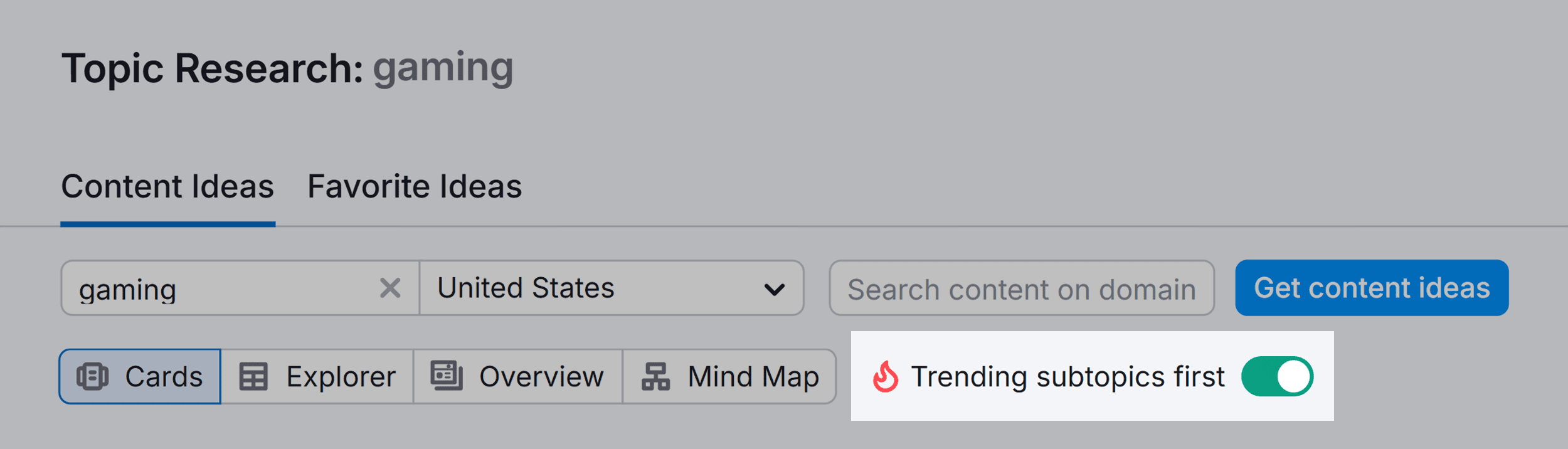 Topic Research – Trending subtopics first