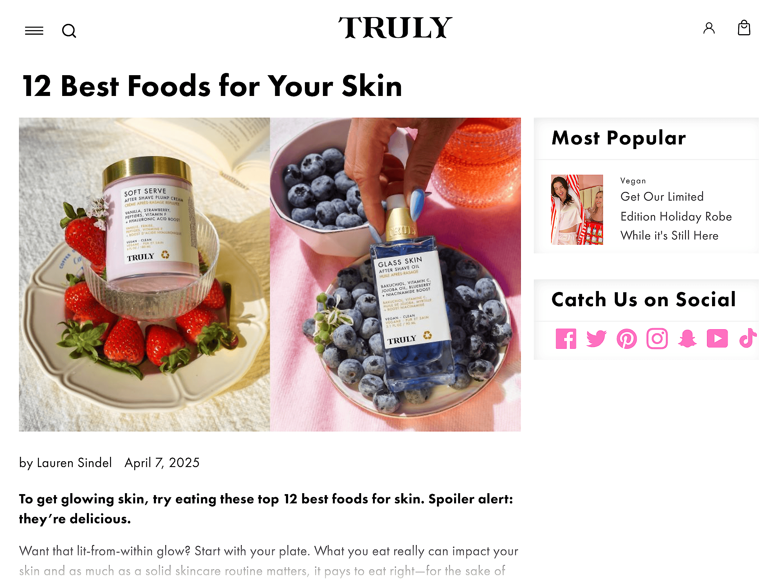 Truly Beauty – Blog – Best foods for skin
