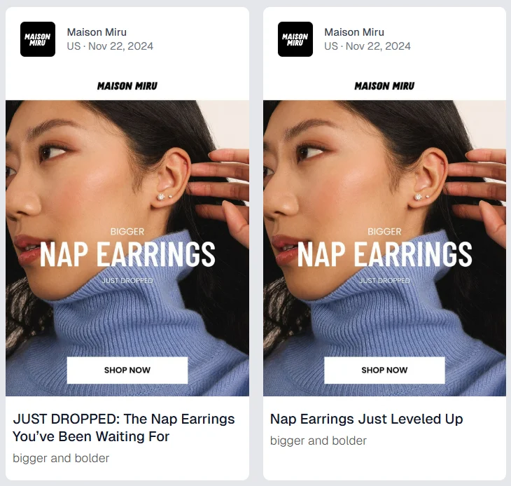 newsletter a/b test example