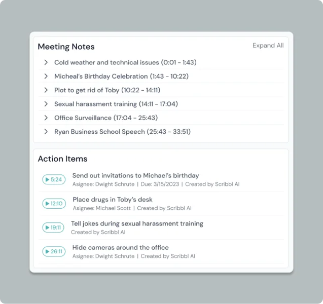 AI productivity tools - screenshot from Scribbl