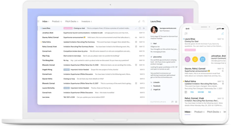 AI productivity tools - screenshot from Superhuman
