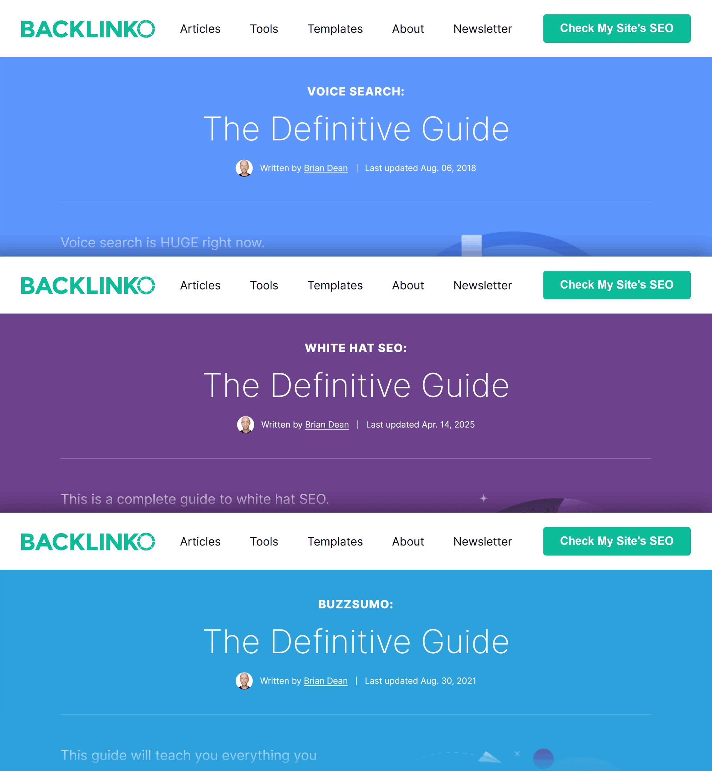 Backlinko – Custom designed guides – Collage