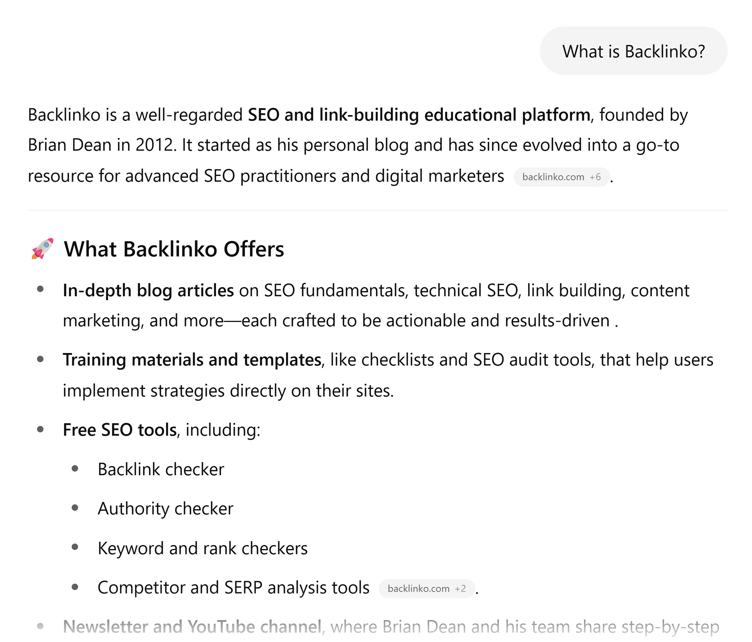 ChatGPT – What is Backlinko