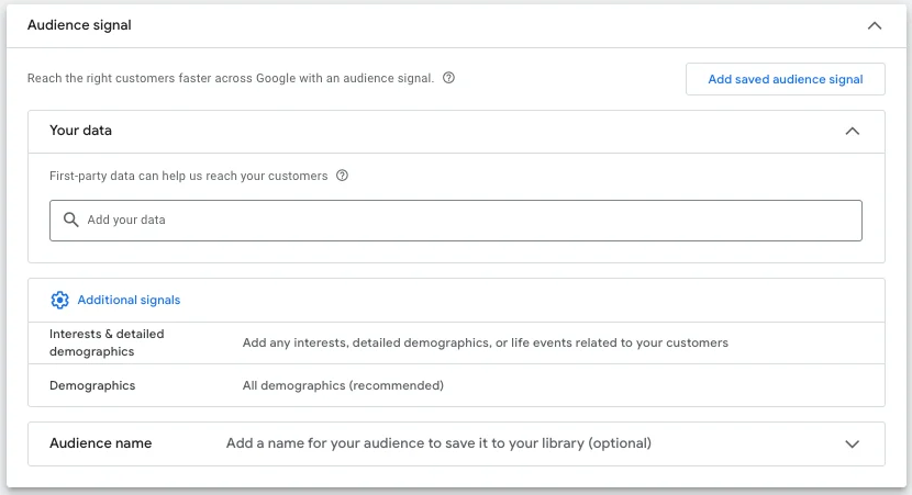 google ads audience signal