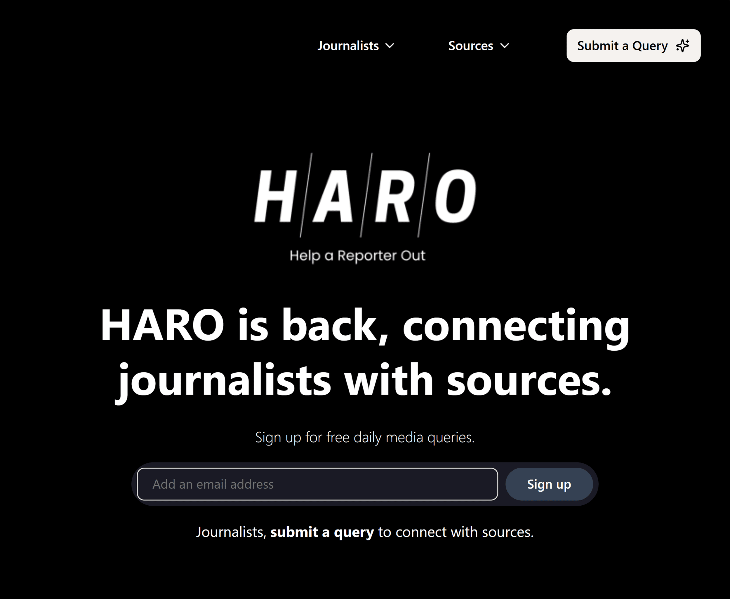 Help a Reporter – Homepage