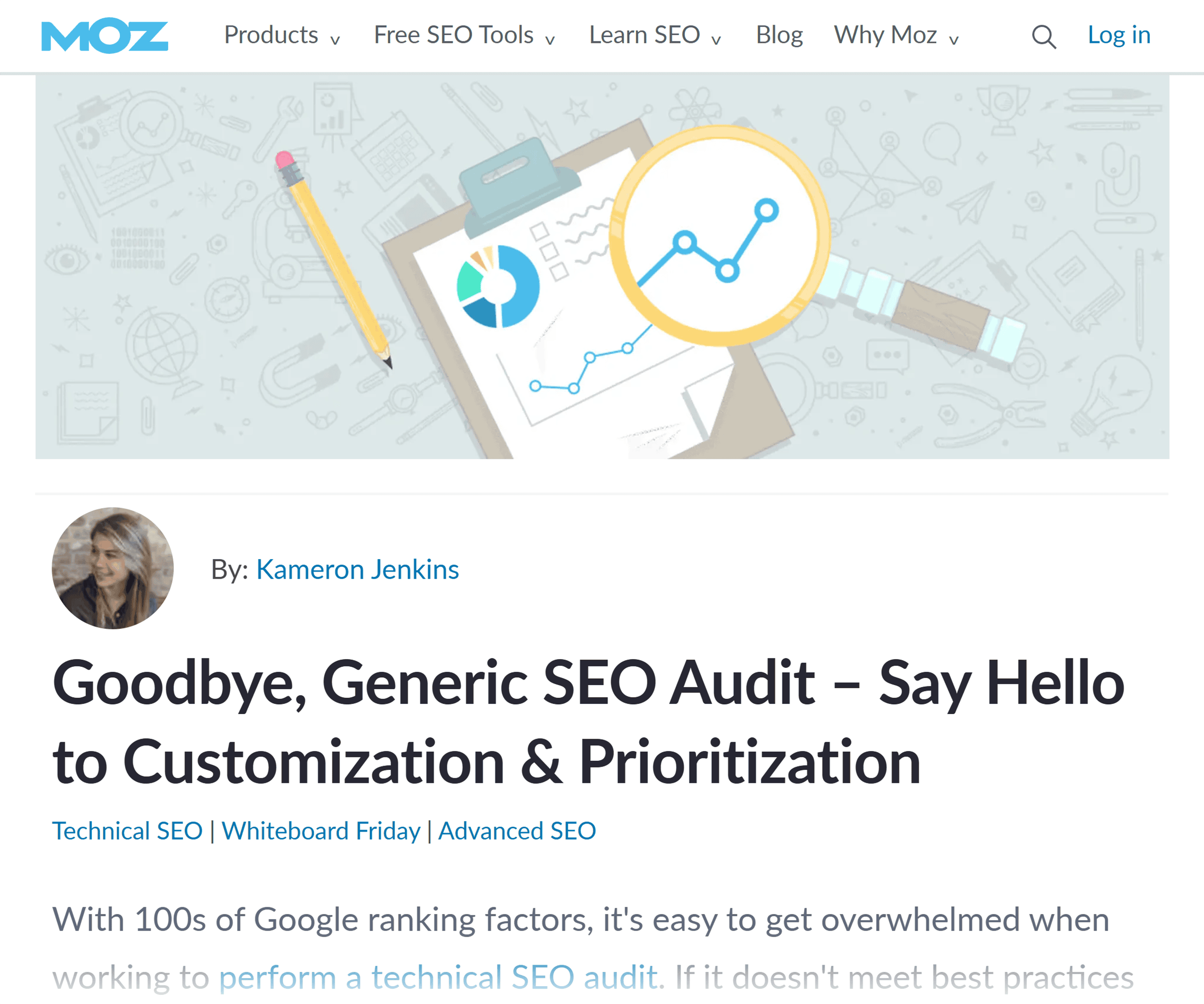 Moz Blog – Goodbye Generic SEO Audit