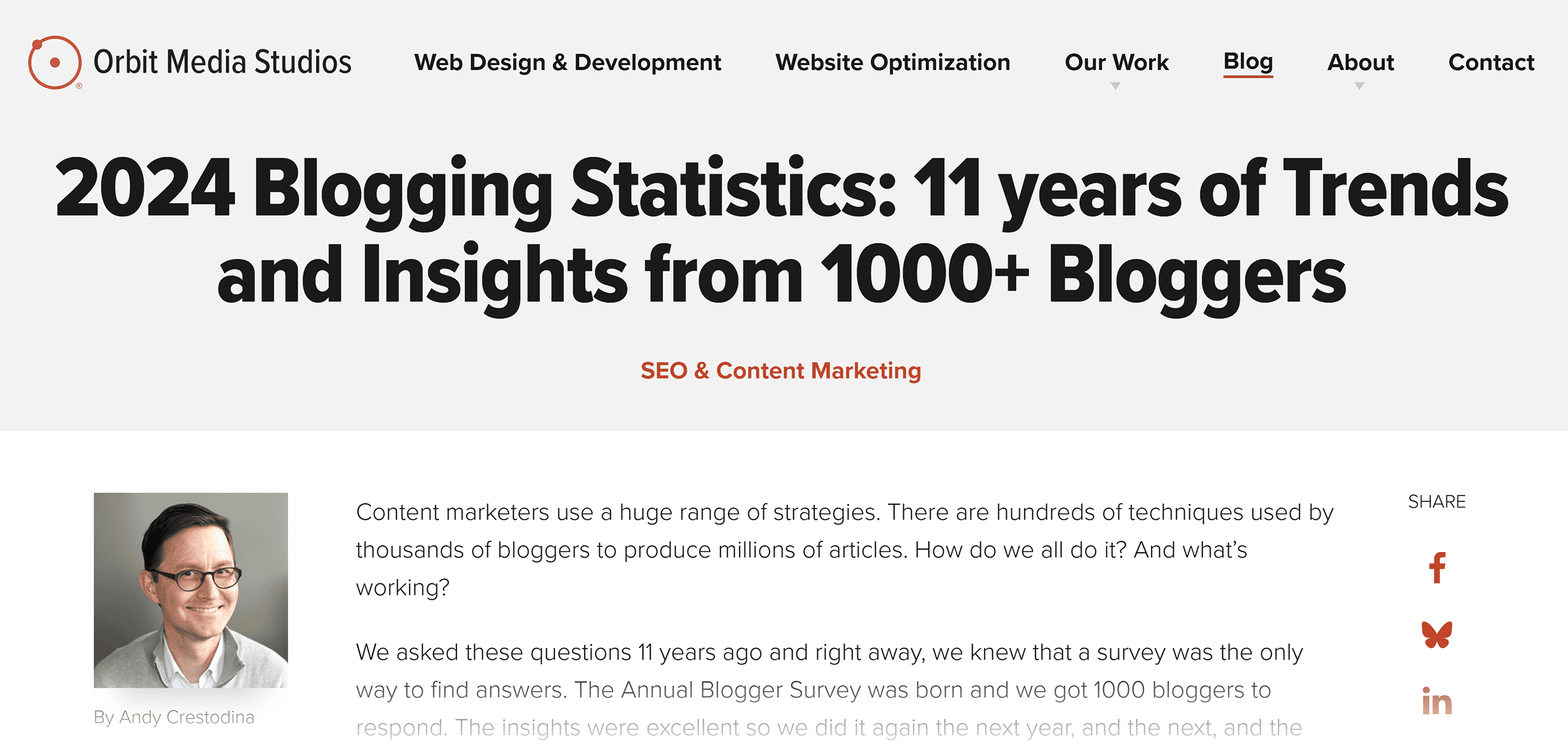 Orbit Media Studios – Blogging Statistics