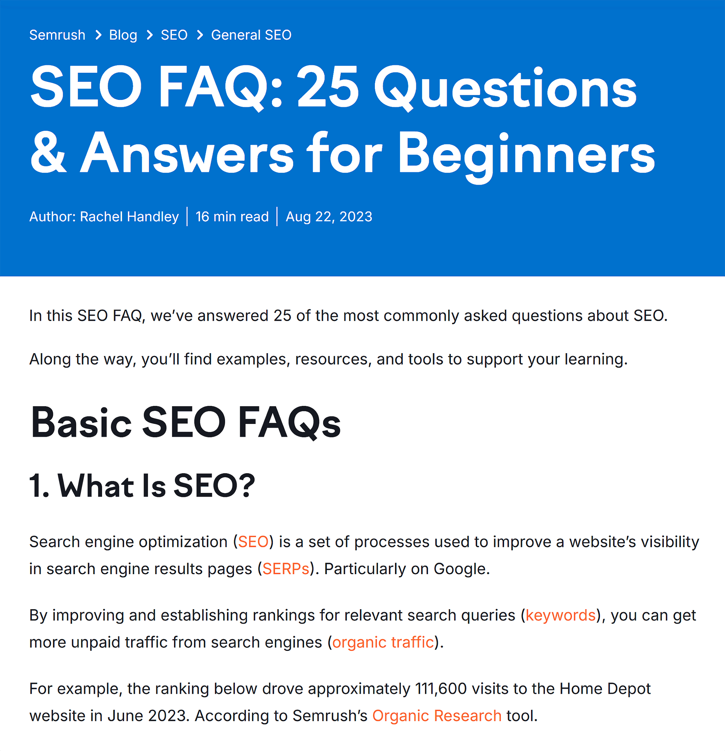 Semrush – Example of LLM friendly format