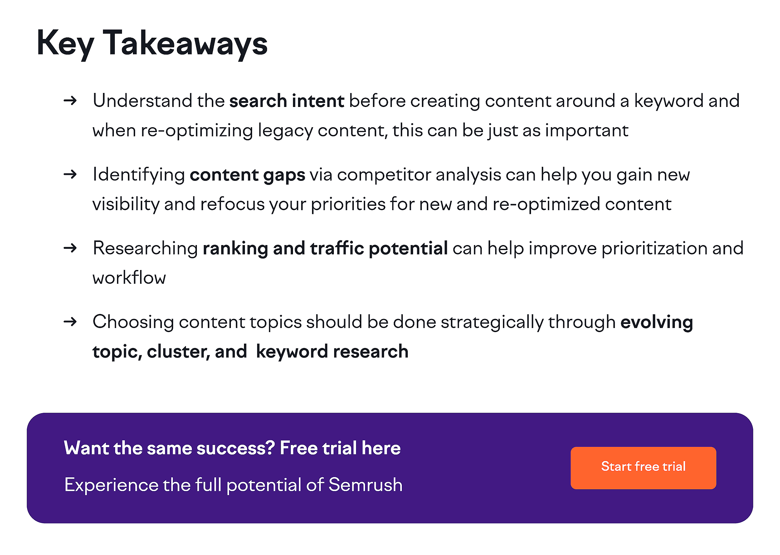 Semrush – Free trial offer at the end