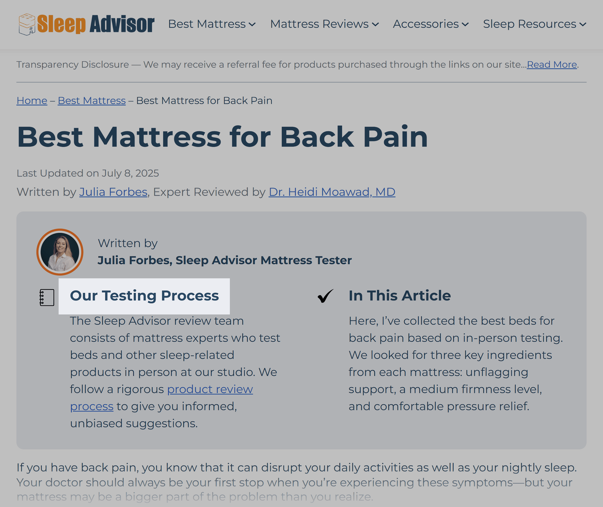 Sleep Advisor – Testing process