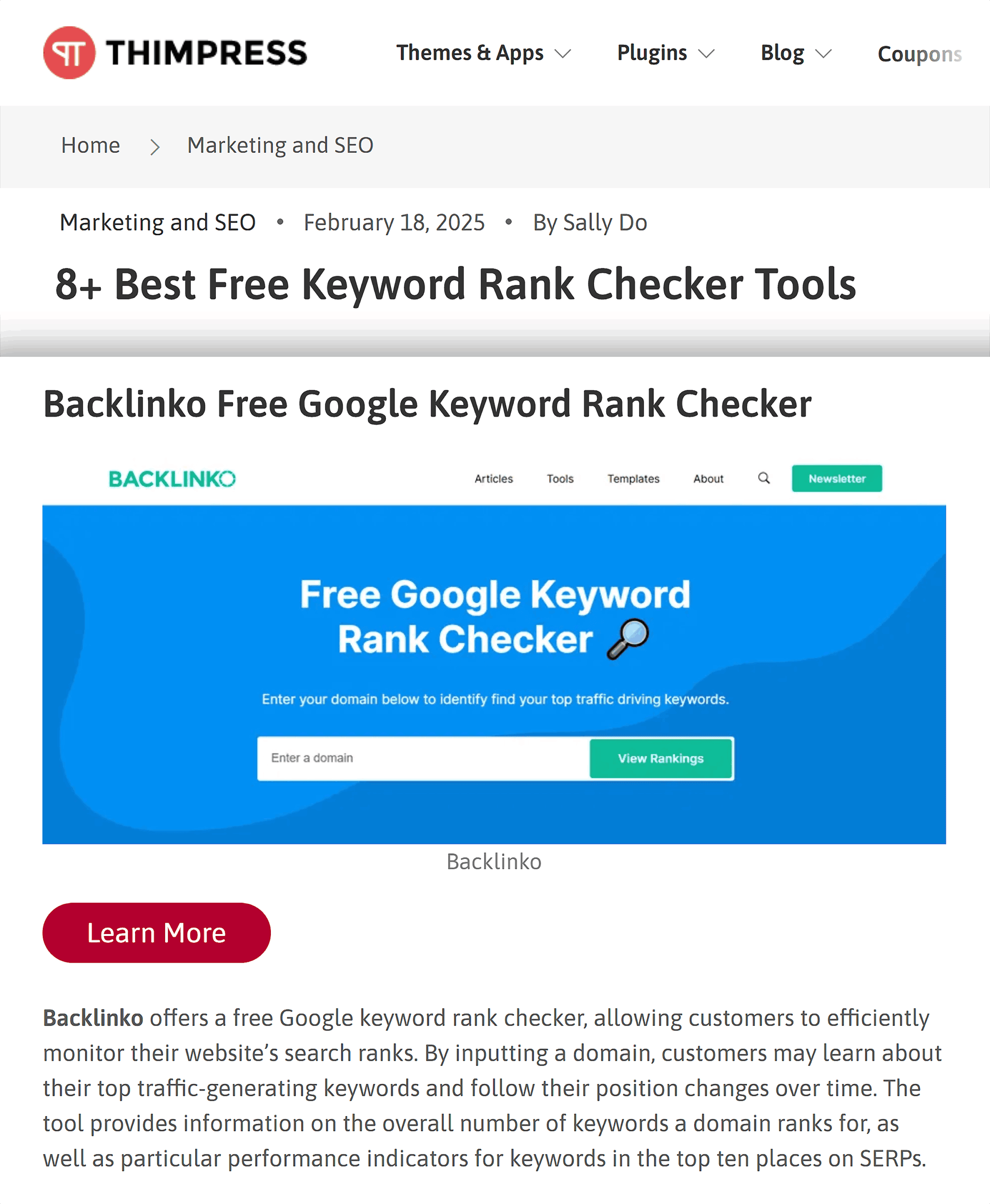 ThimPress – Best free keyword rank checker tools