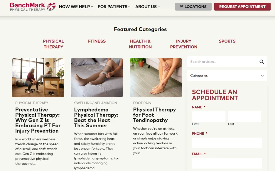 Topical authority -physical therapist blog.