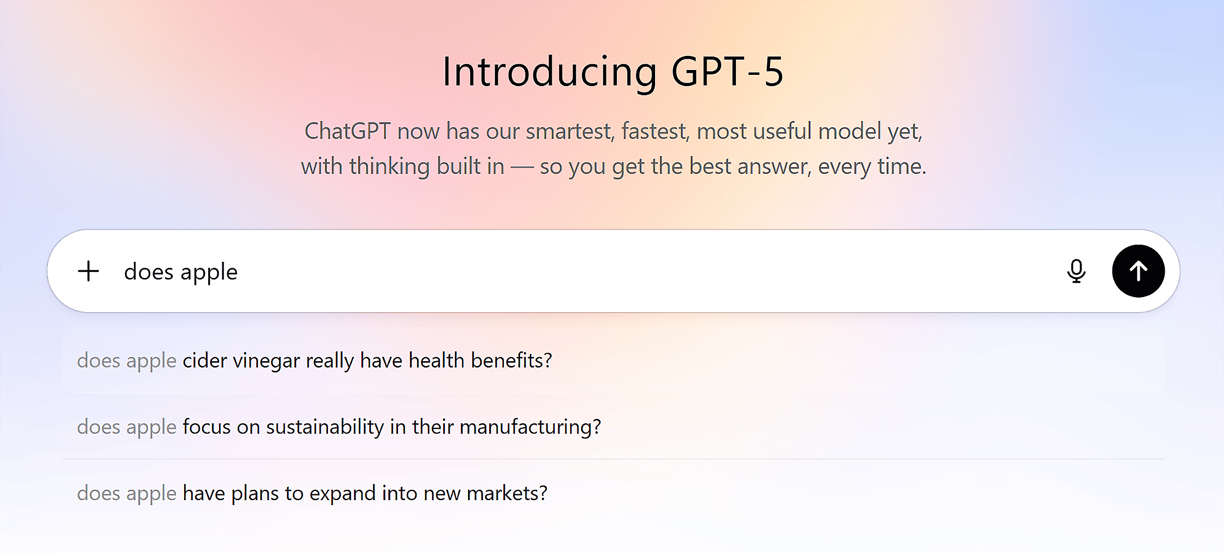 ChatGPT – Search suggestion – Does Apple