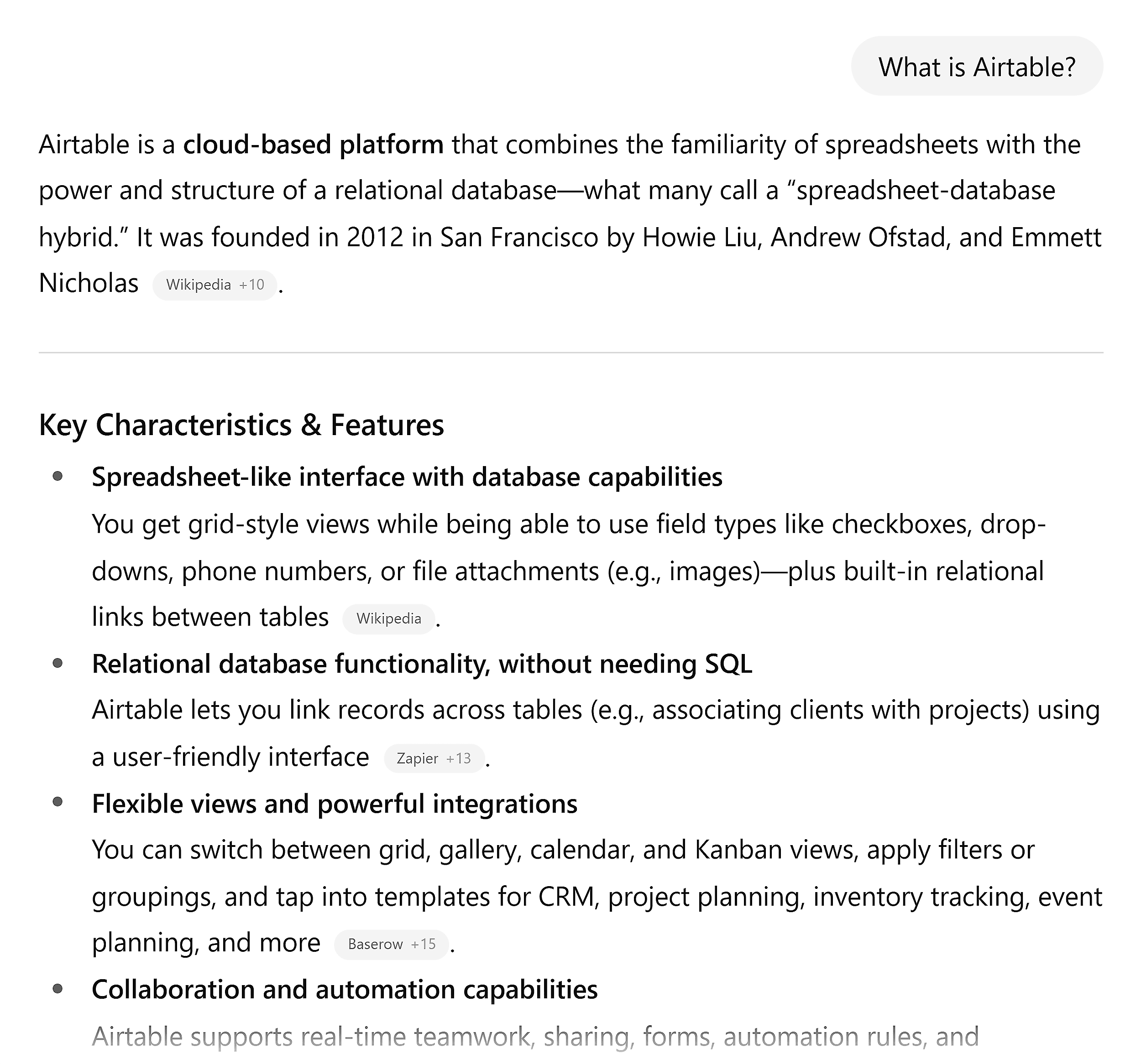 ChatGPT – What is Airtable