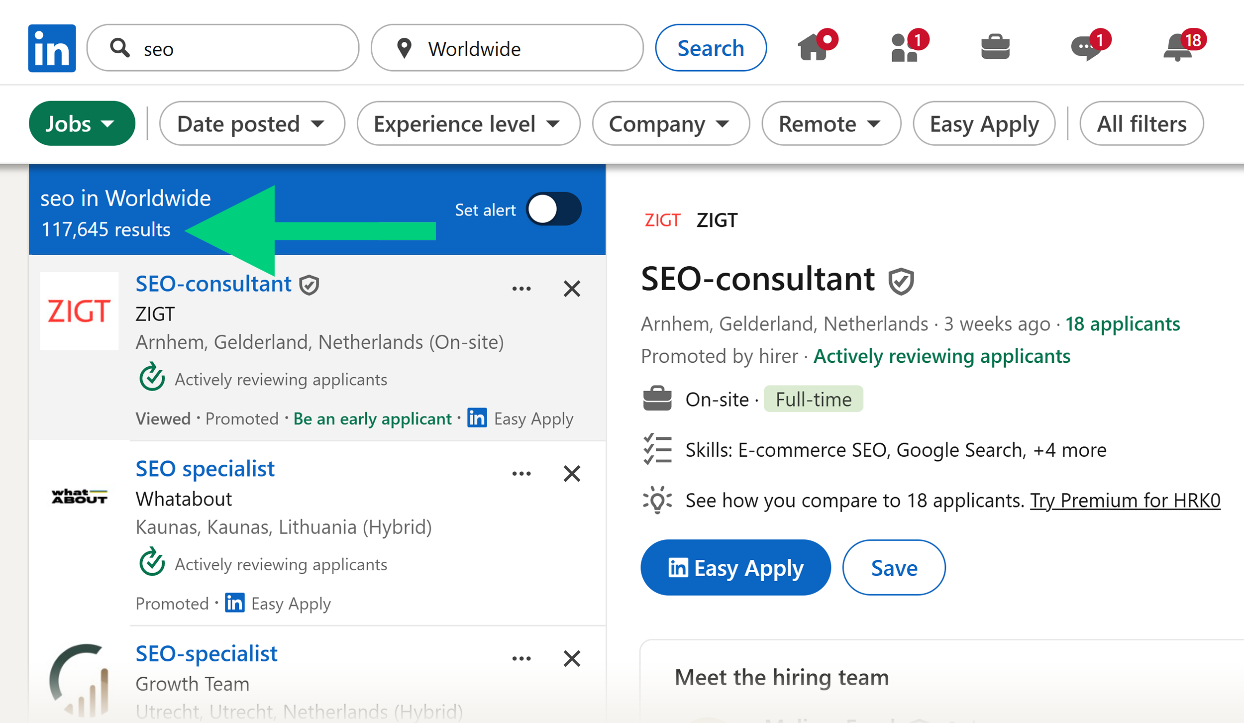 LinkedIn – SEO Jobs Worldwide