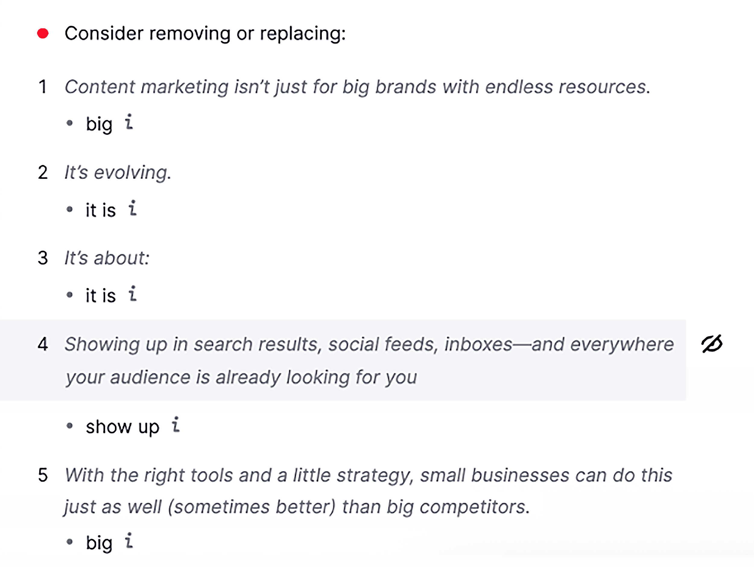 Semrush SEO Writing Assistant – Suggested alternatives