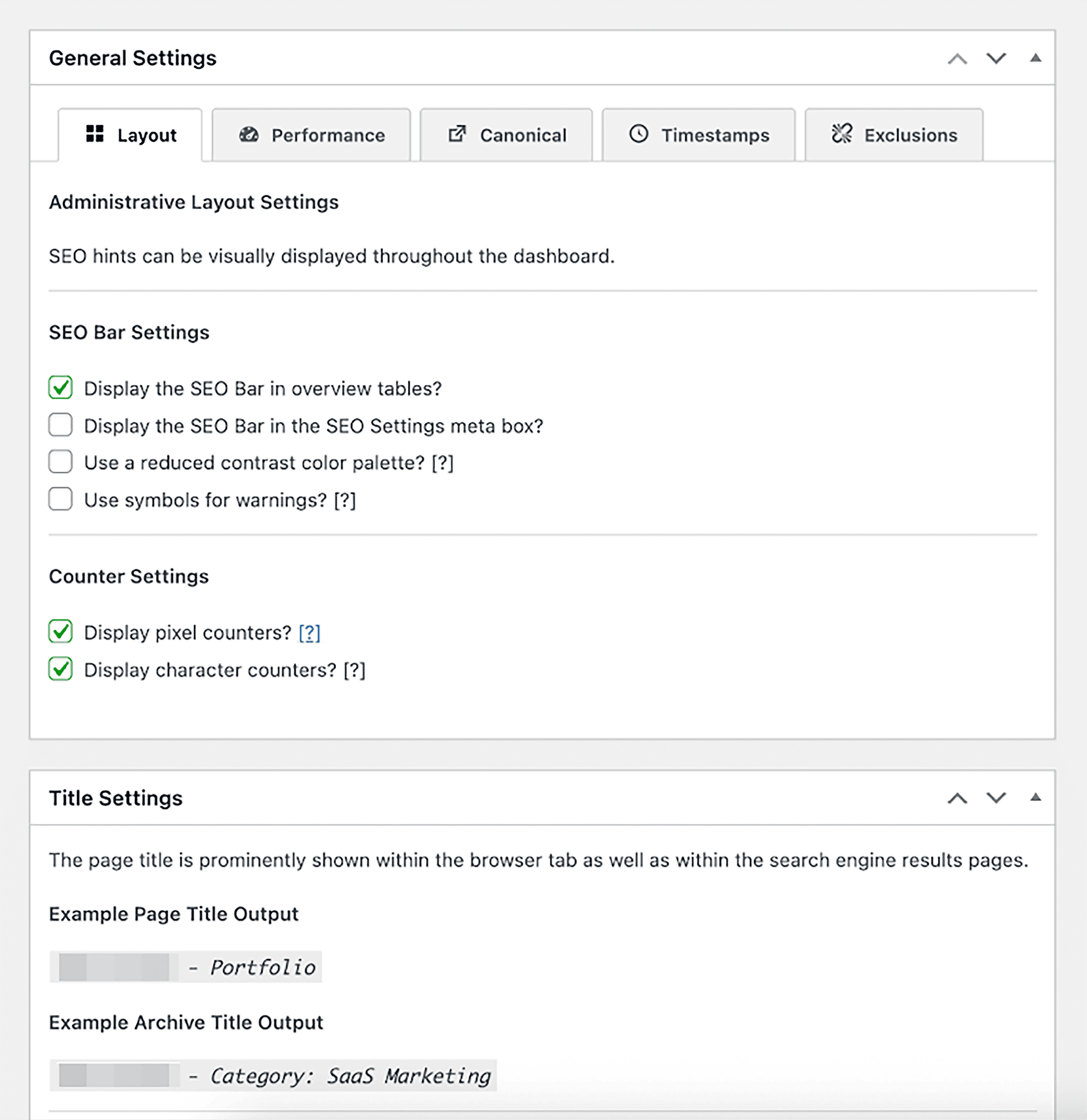 The SEO Framework – Settings