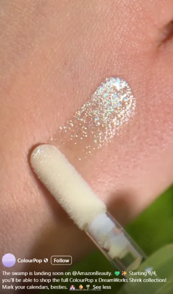 Facebook algorithm - Facebook post from colourpop.