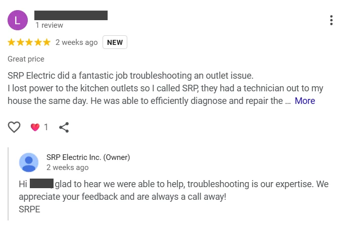 Reputation management - a good reply to a positive review.