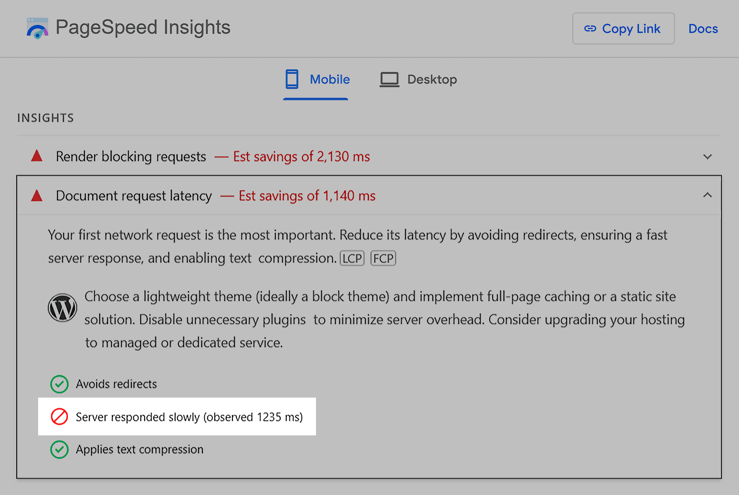 PageSpeed Insights – Server responded slowly PageSpeed Insights – Server responded slowly