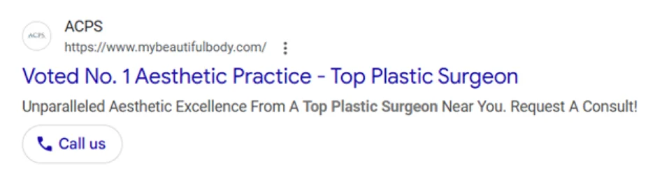 Best Google Ads - ACPS ad.