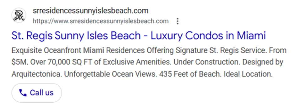 Best Google Ads - real estate ad.