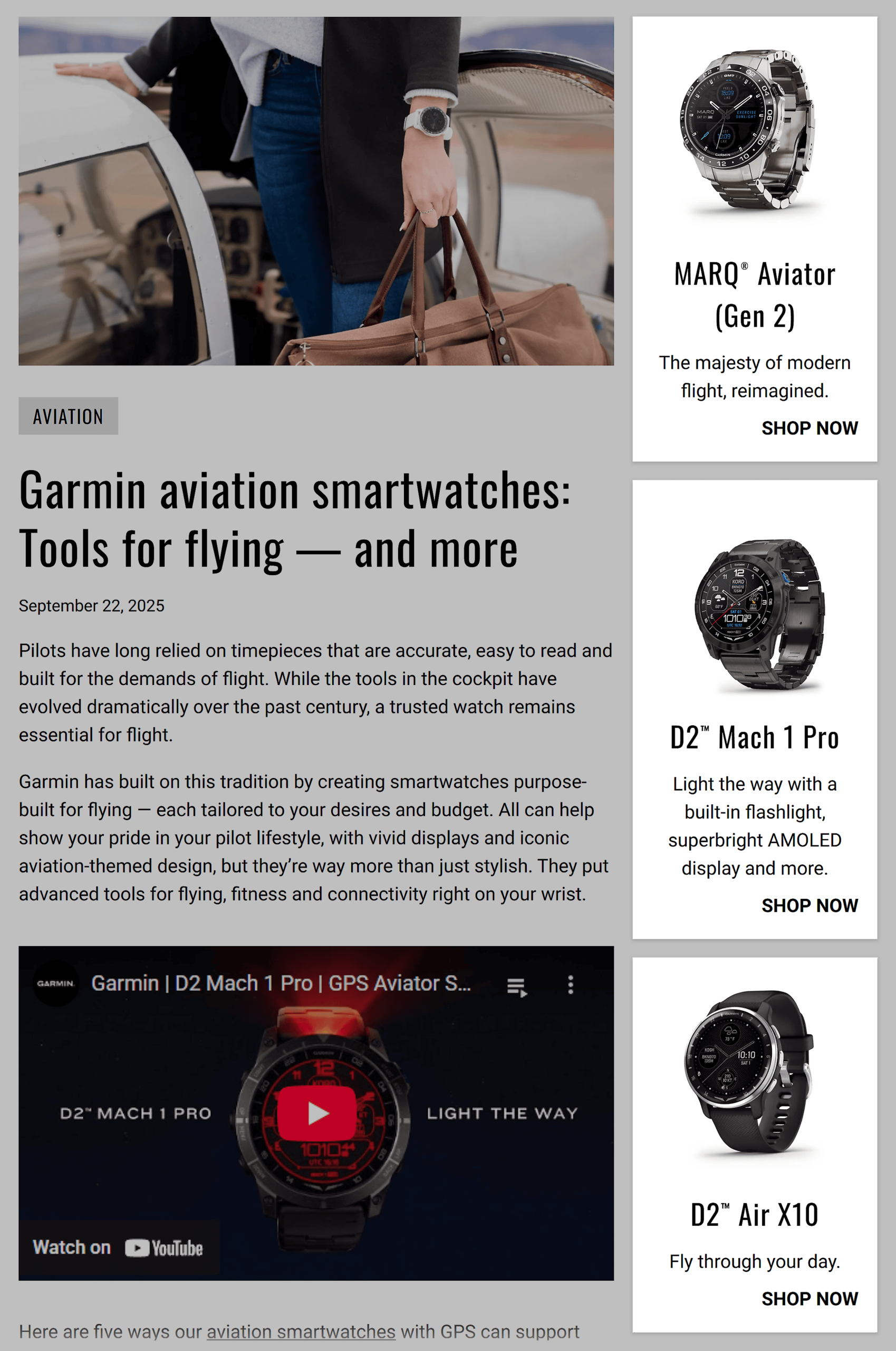 Garmin Blog – Sidebar CTAs – Aviation watch