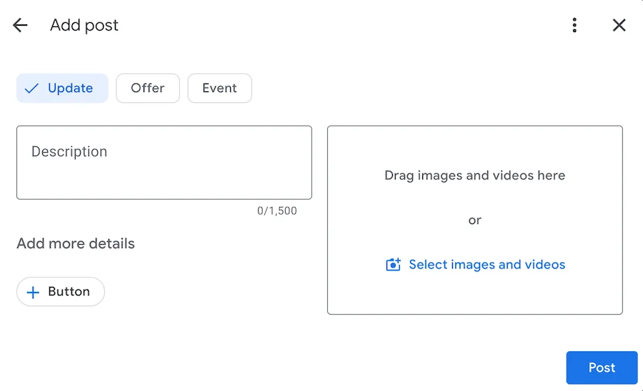 how to add posts to google maps listing