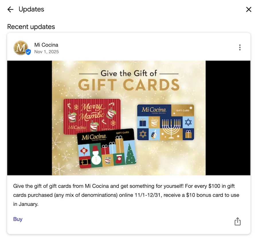 google maps listing post example