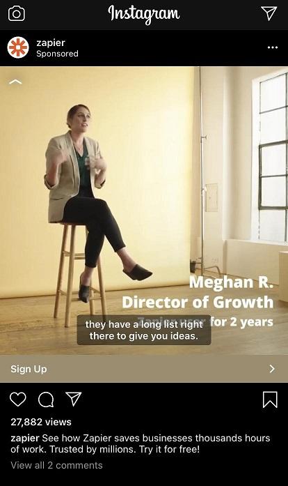 instagram ads - video ad with captions
