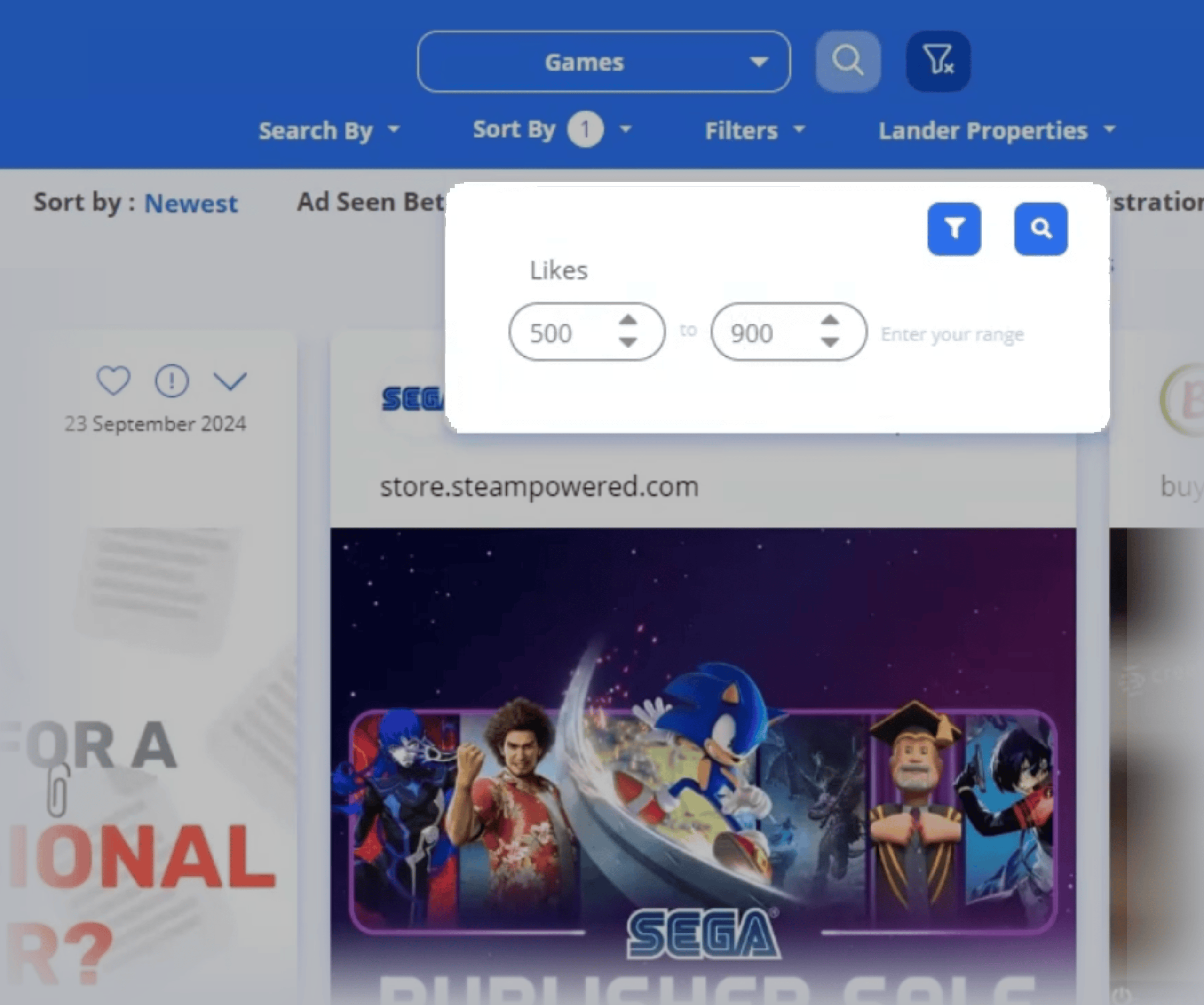 PowerAdSpy – Likes sort by filter PowerAdSpy – Likes sort by filter