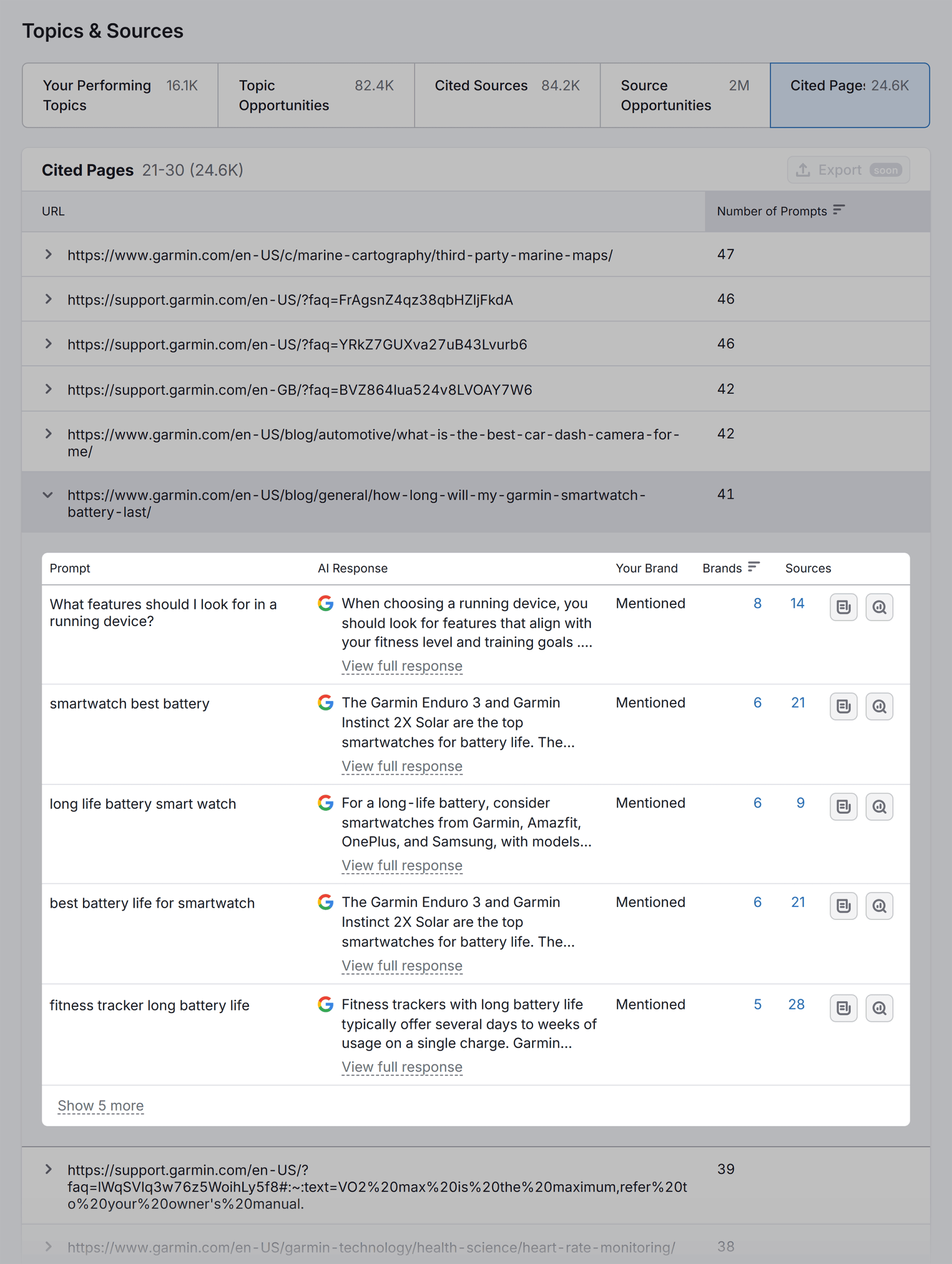 Visibility Overview – Garmin – Cited Pages – Battery